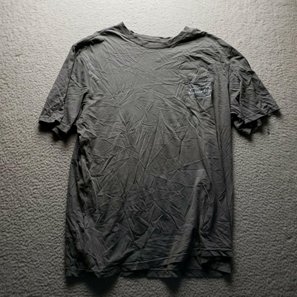 Southern Shirt Shirt Mens 2XL Gray Landscape Pocket Graphic Tee Tagless Outdoor